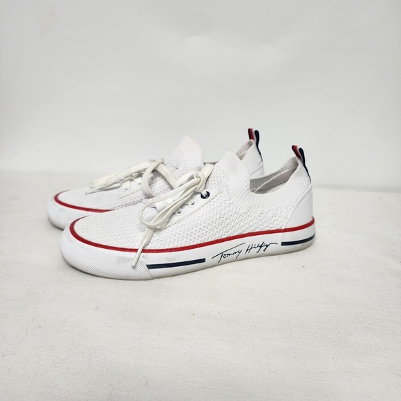 Tommy Hilfiger Shoes - Tommy Hilfiger TW Gessie Size 6 Women's Shoe White Fabric Laceup Low top Boat